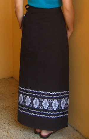 画像2: グアテマラ織ラップスカート・ダークブラウン