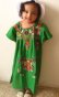 画像1: ベビー用メキシコ刺繍ワンピースグリーン3〜4歳用 (1)