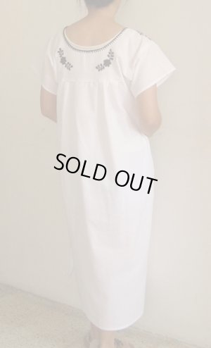 画像3: メキシコ刺繍花の刺繍ワンピース・マンタ・黒刺繍