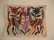 画像1: オトミ族の鹿鳥花カラフル刺繍クロス(S) (1)