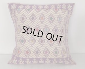 画像6: メキシコ・チアパス・サン・アンドレス・ララインサール織クッションカバー・ダークパープル