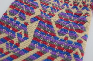 画像4: オトミ族の毛糸刺繍ショルダーバック(S)パープル