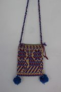 オトミ族の毛糸刺繍ショルダーバック(S)パープル