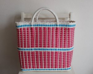 画像1: メキシコメルカドバッグ(LL)ピンク・ブルー