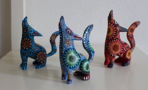 画像5: メキシコオアハカ木彫り雑貨アレブリヘ・コヨーテ