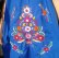 画像4: メキシコ刺繍花と鳥の刺繍ワンピース・ブルー (4)