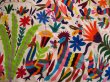 画像5: オトミ族の鹿鳥花カラフル刺繍クロス(ベッドカバーサイズ)