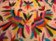画像2: オトミ族の鹿鳥花カラフル刺繍クロス(L)