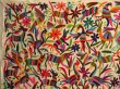 画像3: オトミ族の鹿鳥花カラフル刺繍クロス(ベッドカバーサイズ)