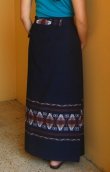 画像2: グアテマラ織ラップスカート・ネイビー