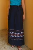 画像1: グアテマラ織ラップスカート・ネイビー