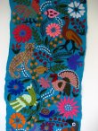 画像3: メキシコ刺繍・チアパスの動物刺繍テーブルランナー・ブルー