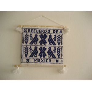 画像: オトミ族のウール織物タペストリー(L)ブルー