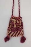 画像2: オトミ族の毛糸刺繍ショルダーバック(S)レッド