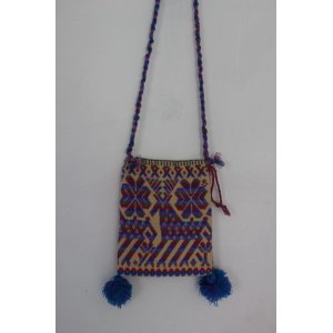 画像: オトミ族の毛糸刺繍ショルダーバック(S)パープル