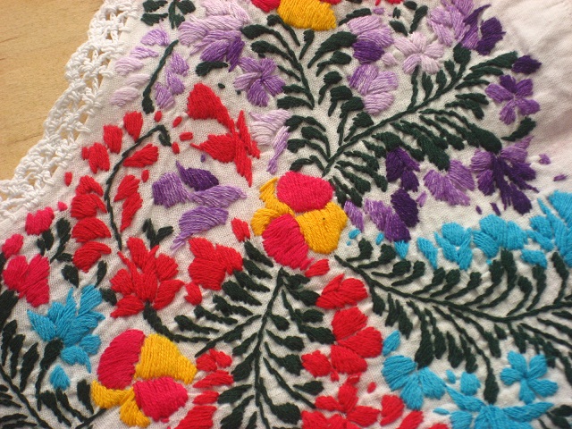 画像: メキシコ刺繍・サン・アントニーノ刺繍ワンピース・ホワイト