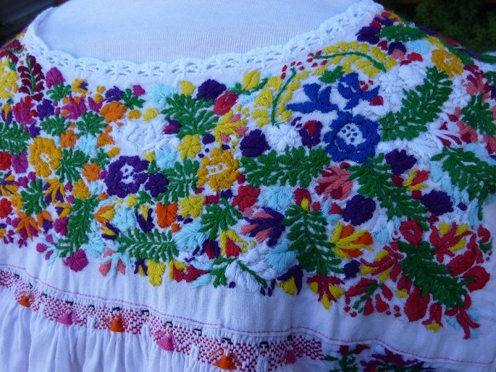 画像: メキシコ刺繍・サン・アントニーノ刺繍チュニックブラウス・ピンクホワイト