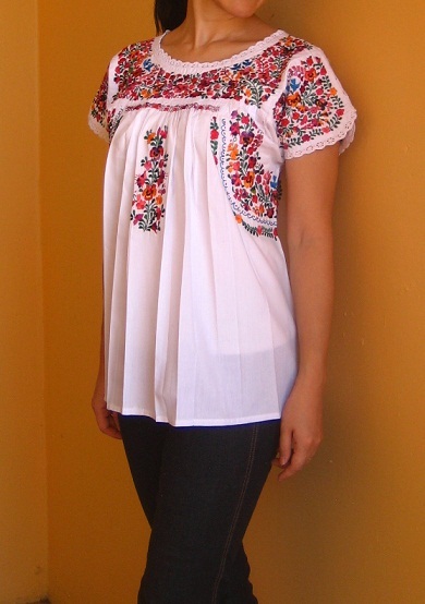 画像: メキシコ刺繍サン・アントニーノハイグレード刺繍ブラウス・ホワイト