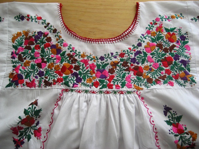 画像: メキシコ刺繍サン・アントニーノ刺繍ワンピース・ホワイト
