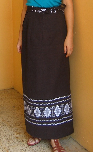 画像: グアテマラ織ラップスカート・ダークブラウン