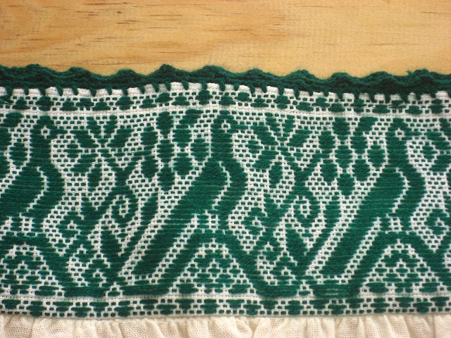 画像: メキシコ刺繍・ナワ族の鳥刺繍ブラウス・マンタ・グリーン