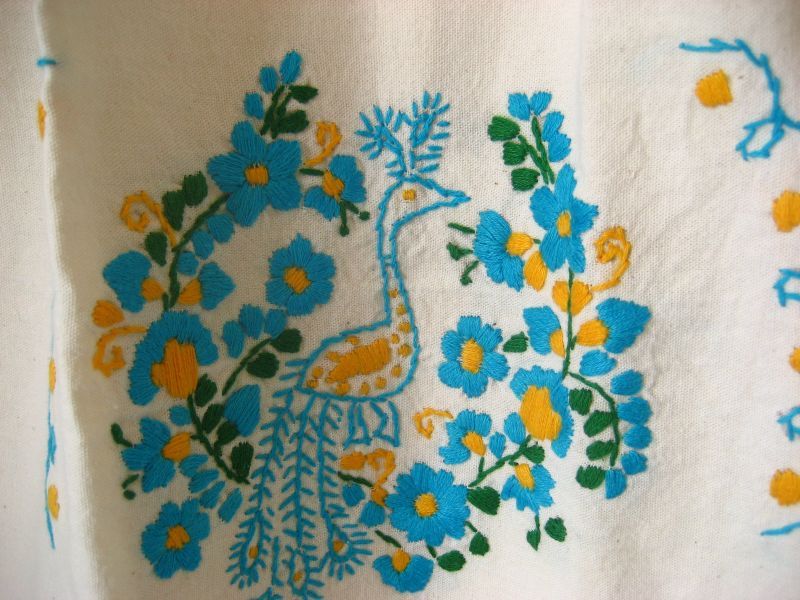 画像: ベビー用メキシコ刺繍ワンピース1〜2歳用マンタ