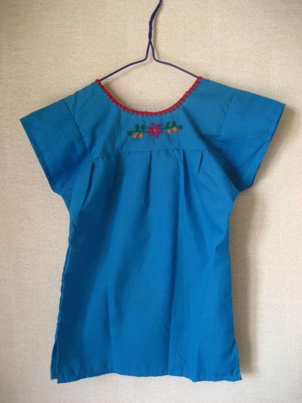 画像: ベビー用刺繍ワンピース1〜2歳用・ブルー