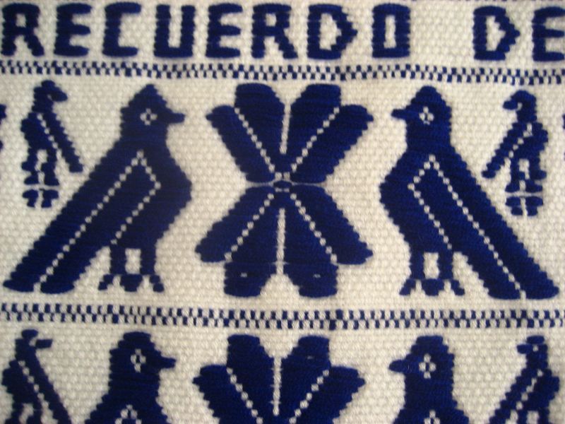 画像2: オトミ族のウール織物タペストリー(L)ブルー