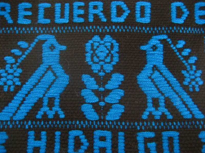 画像: オトミ族のウール織物タペストリー(S)ブルー