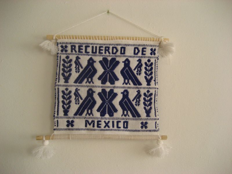画像: オトミ族のウール織物タペストリー(L)ブルー