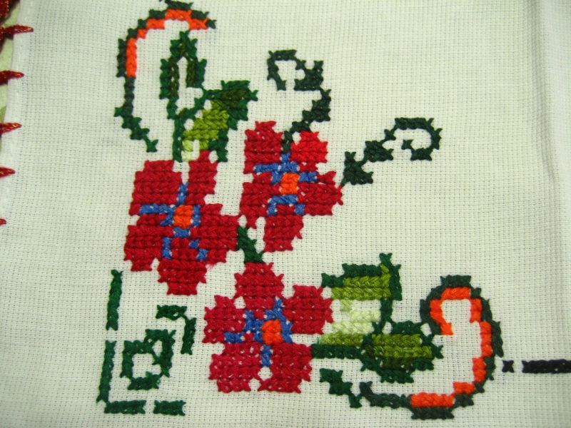 画像: メキシコ刺繍・マサテコ族の刺繍クロス・お花