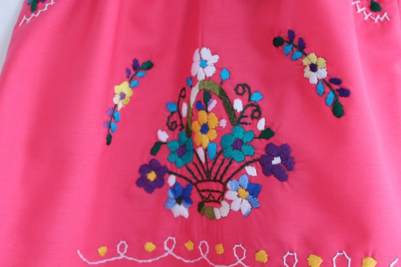 画像: ベビー用メキシコ刺繍ワンピース1〜2歳用・ピンク