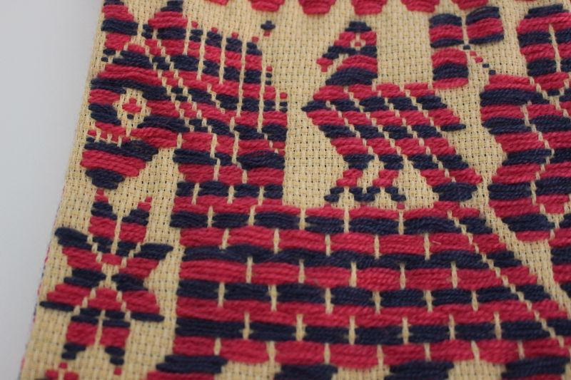 画像: オトミ族の毛糸刺繍ショルダーバック(S)レッド