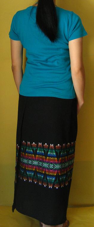画像: グアテマラ織ラップスカート・ブラック