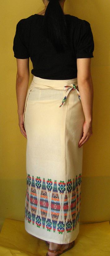 画像: グアテマラ織ラップスカート・ホワイト
