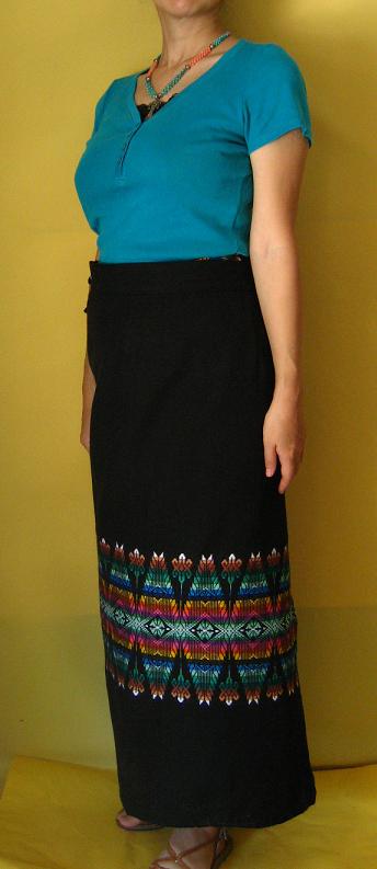 画像: グアテマラ織ラップスカート・ブラック