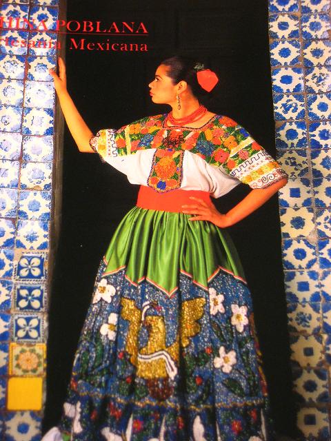 画像: メキシコ民族衣装ポストカード・チナ・ポブラナ